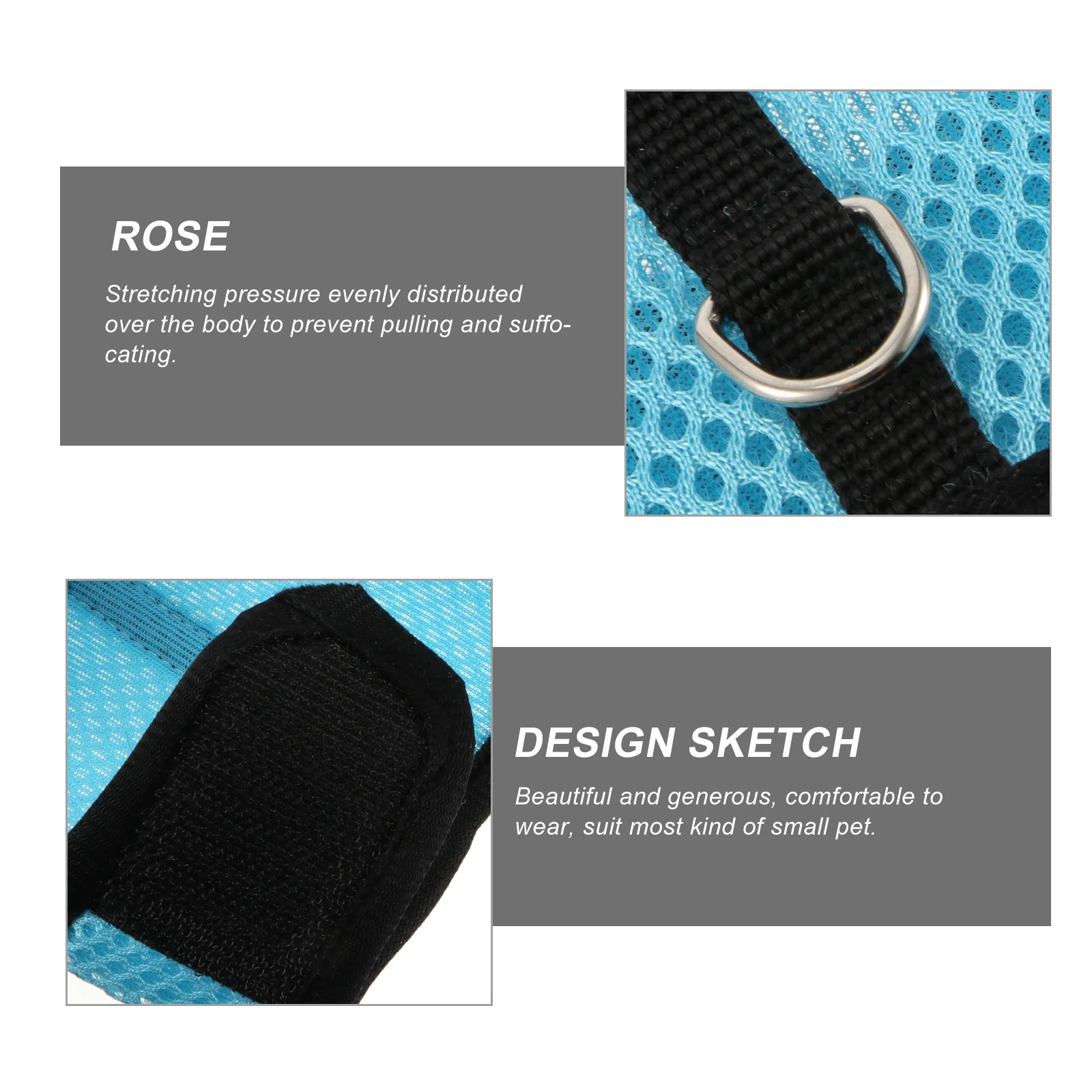 

Bunny Vest Harness Leash Set Pet Supplies Soft Breathable Wear-Resistant for Rabbit Ferret Guinea Pig Rats Iguana Hamster