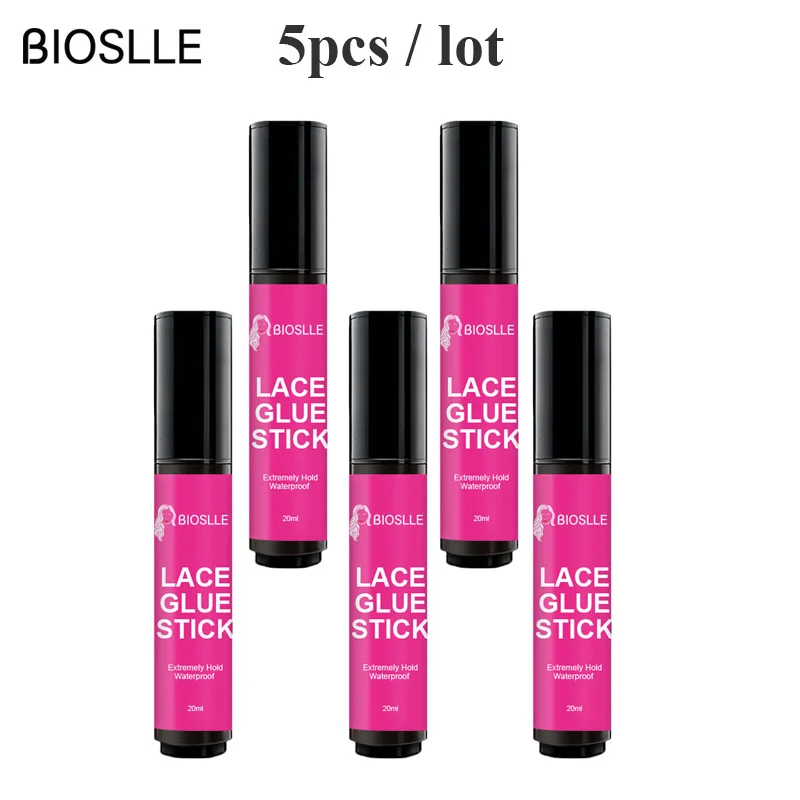 

5PCS BIOSLLE 20ML Strong Hold Waterproof Wig Lace Glue Stick BrushTouch Up Pen for Hair Extension