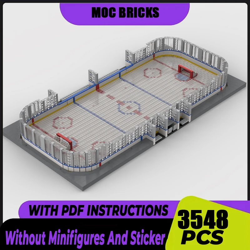 Moc Building Bricks Hockey Rink Model City Street View Technology Modular Blocks Gifts Toys For Children DIY Sets Assembly