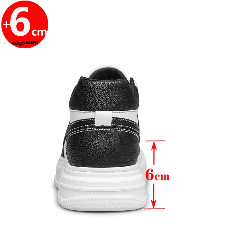 Lift Sneakers Man Elevator Shoes Height Increase Insole 6cm White Black Taller Men Leisure Fashion Plus Size 36-44