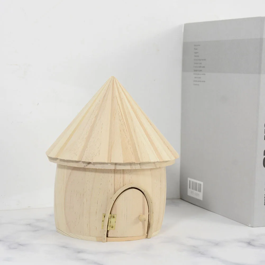 

Wooden House Decor Small Log Cabin Ornament For Home Desktop Living Room Bookshelf Decorative Wood Craft Display Accessory