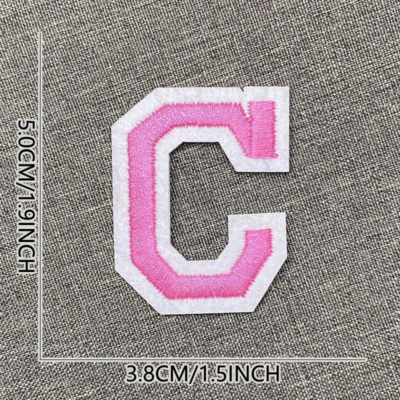 Aufnäher zum Aufbügeln, rosa Aufnäher, Thermocollant-Stich für Kleidung, Pufferjacke, Reparaturen, Designer-Alphabet, Ziffer, zum Aufnähen, bestickt – Detail 9