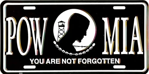 PATRIOTIC POW YOU ARE NOT FORGOTTEN USA METAL LICENSE PLATE AUTO TAG #513 Aluminum