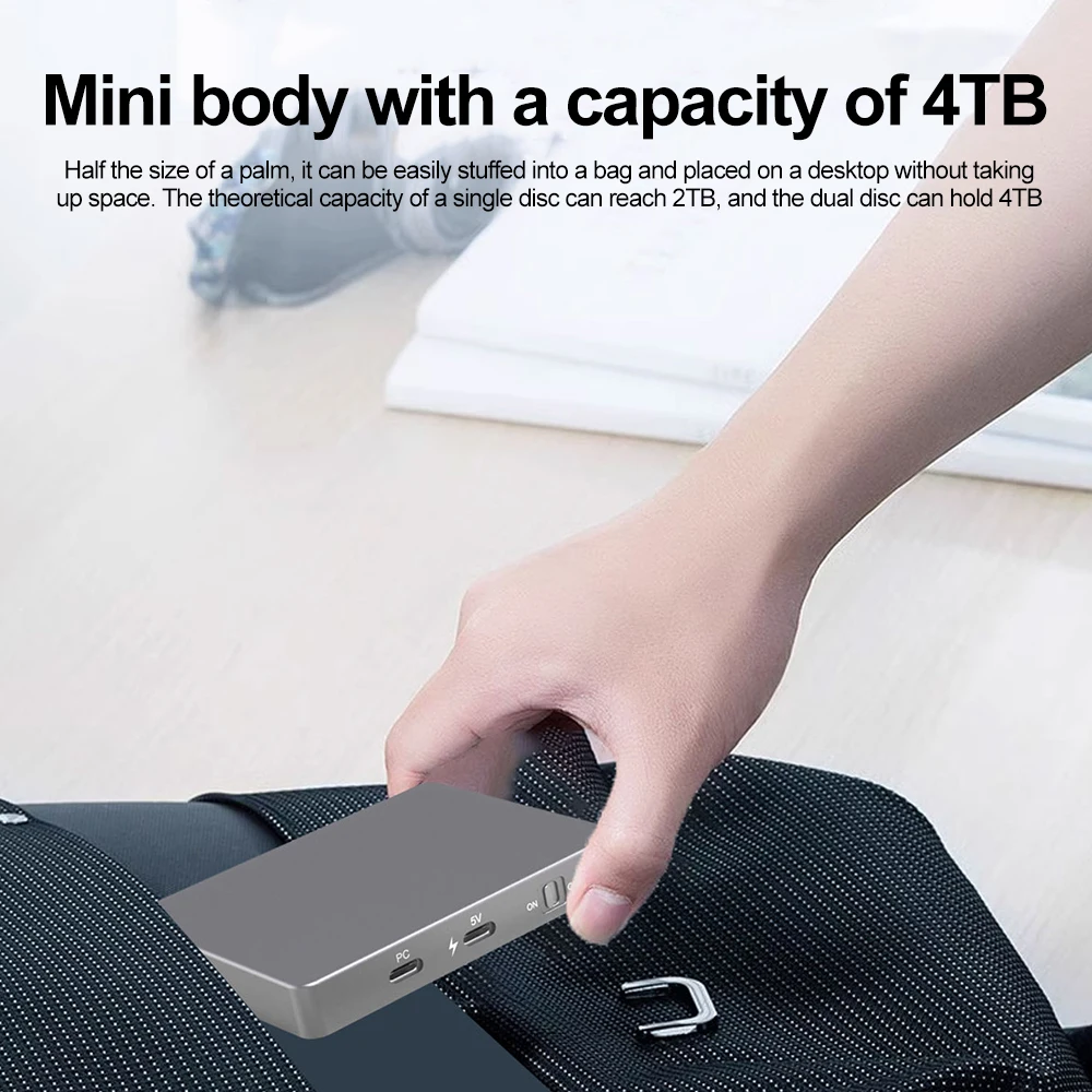 5-in-1 M.2 NVMe SSD HUB 10Gbps USB 4 Gen 3 Dual Bay Hard Drive Enclosure Type C Hub USB C Docking Station For Laptop Macbook