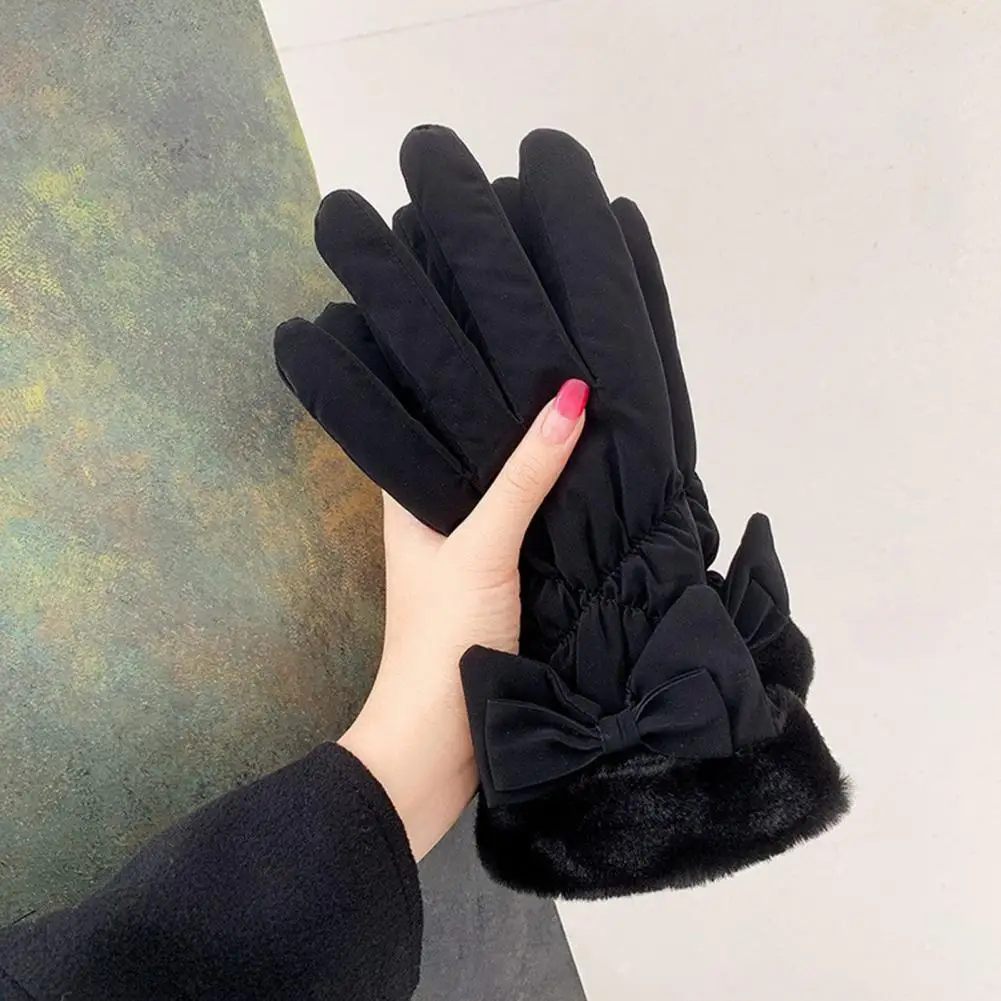 Ski Gloves with Elastic Cuffs Women’s Waterproof Ski Gloves with Fleece Lining Thermal Touchscreen Winter for Snowboarding