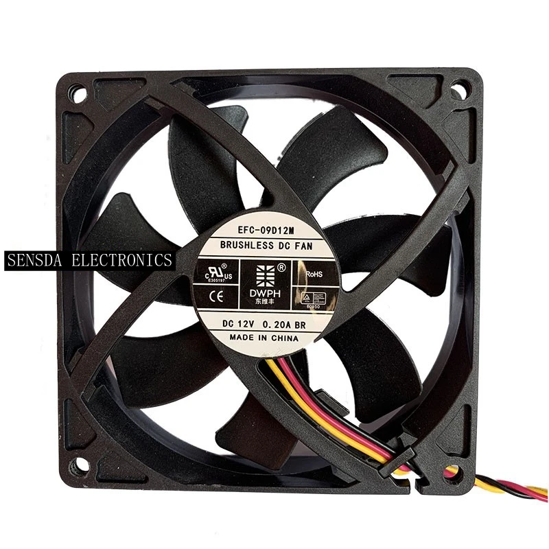 Brushless DC fan For Dwph efc-09d12dm 12V 0.20a 90mm 92mm For Suntech UPS ultra quiet server cooling fan