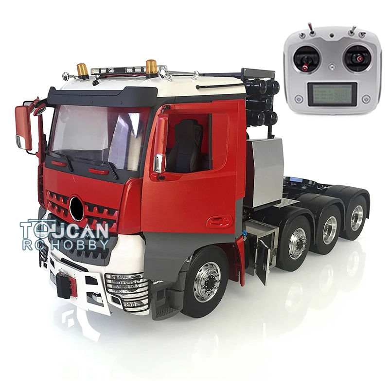 Outdoor Toys 1/14 LESU 8*8 RC Metal Chassis 3 Speed Highline Tractor Truck DIY Cabin W/ Light Sound Radio Controller Motor Servo