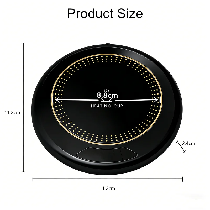 USB Thermostatic Heating Coaster for Home 3-Speed Adjustable Constant Temperature 55-65-75 Degrees Cappuccino Warmer view 5