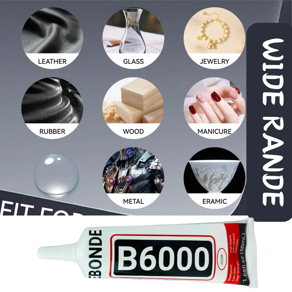 B6000 15ML 25ML 50ML 110ML Clear Contact Phone Repair Adhesive Multipurpose DIY Glue With Precision Applicator Tip