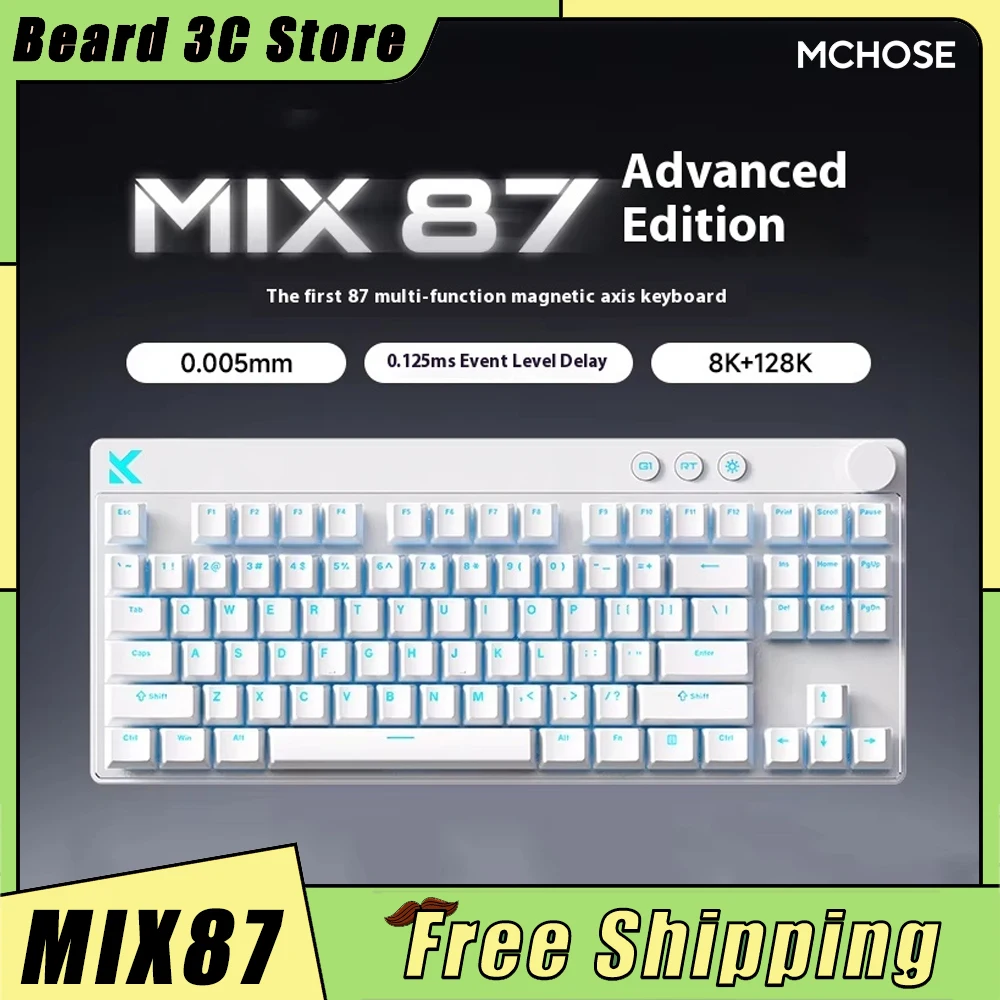 

MCHOSE MIX87 Magnetic Switch Keyboards Wired Mechanical Keyboard Custom RGB 8000Hz 0.001mmRT Gaming Keyboard PC Accessories