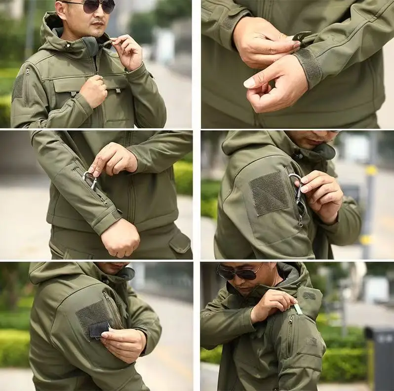 Abrigo militar invierno táctico hombre forro polar MOLLE