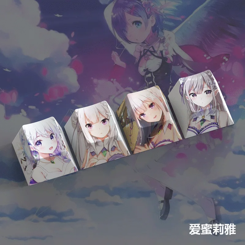 Re:Zero-début la vie dans un autre monde Anime Rem thème Keycaps clavier mécanique cerise PBT personnalisé Keycaps mignon dessin animé cadeaux