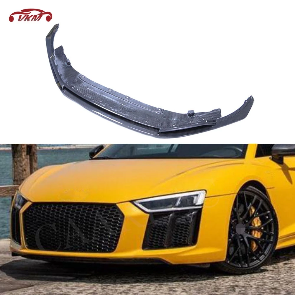 

Carbon Fiber Car Front Bumper Lip Chin Spoiler Splitters for Audi R8 V8 V10 2017-2020 Front Bumper Extension FRP Accessories