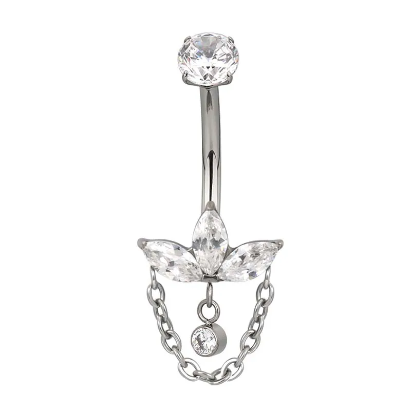 ASTM F136 Titanium Chain Belly Button Navel Ring