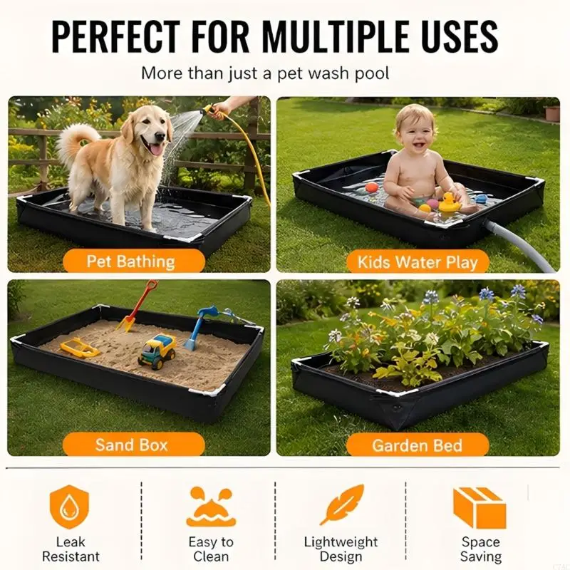 C7AC Portable Air Conditioner Drain Tray with Hose, 130 x 80 x 10 Condensate Collection Pan for Home Water Handling and Garden