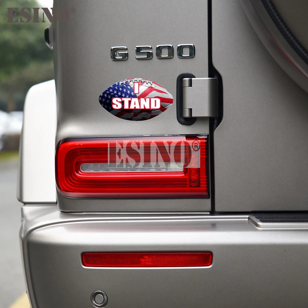 Car Styling Decorative Decal I Stand USA America National Flag Cartoon PVC Adhesive Waterproof Car Body Sticker Pattern Vinyl