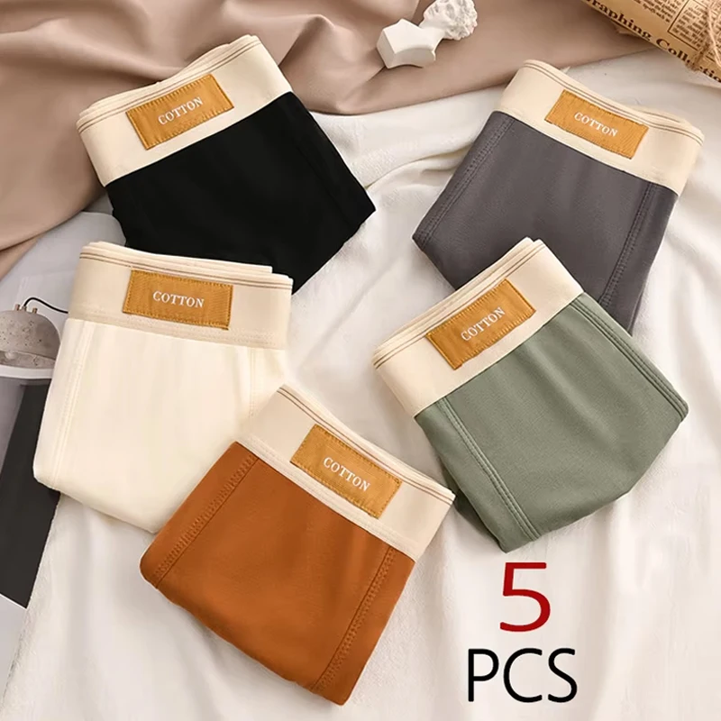 5Pcs/Lot Men Underwear Pure Cotton Boxer Shorts Hombre Panties Man Breathable Underpants Sexy Sports Comfort Male Boxers L-4XL