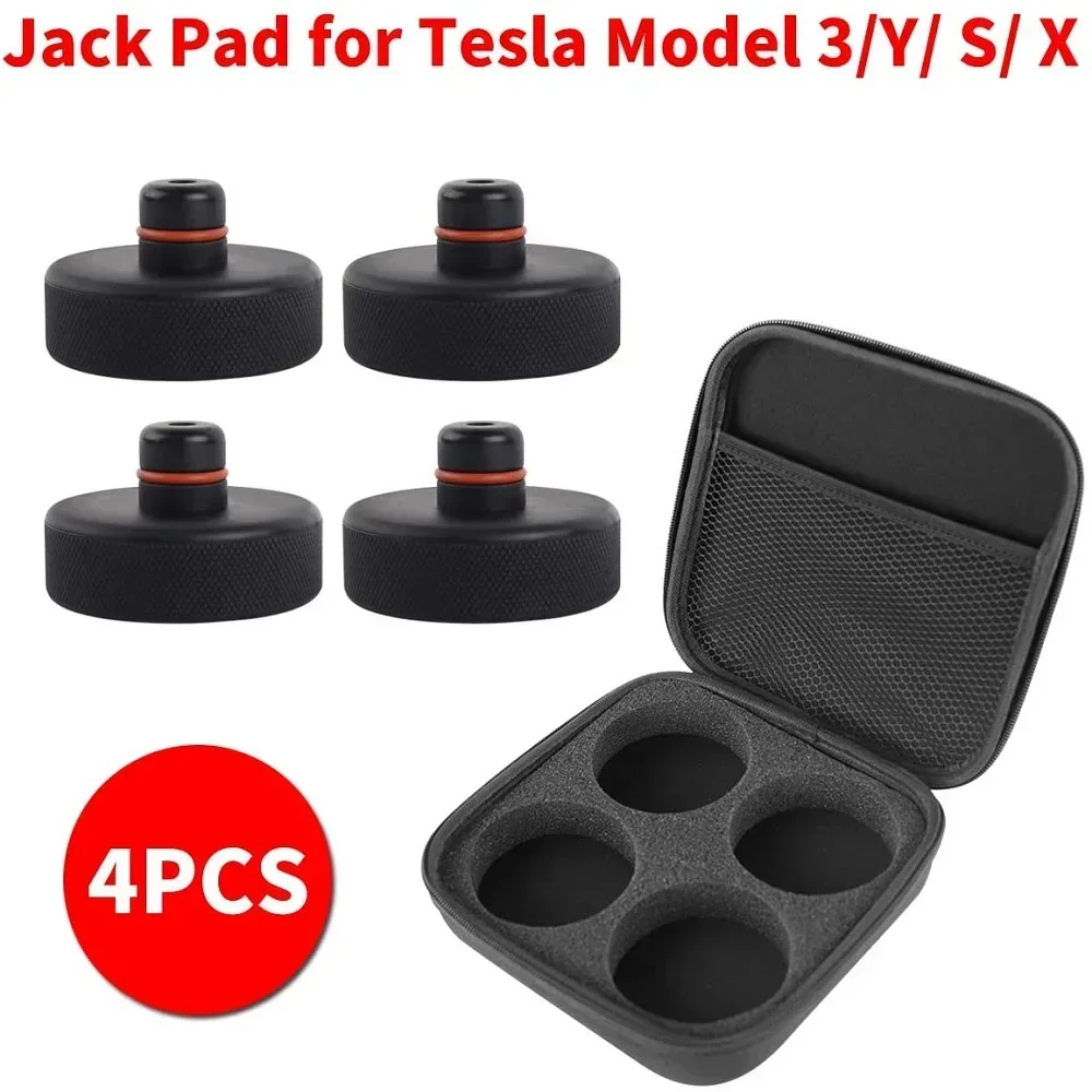 4 Pack Vehicle Repair ToolsFor Tesla Silicone Jack Lift Pad Point Adapter For Model 3 Model Y Model S Model X With Storage Bag