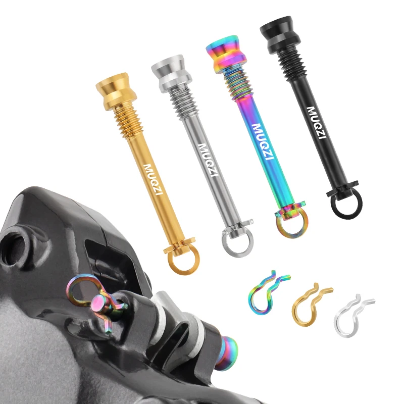 2pcs Titanium Bolts for Bicycle Disc Brake Caliper Lightweight Mounting Screws with Fixing Clip for Road MTB Brake Pads