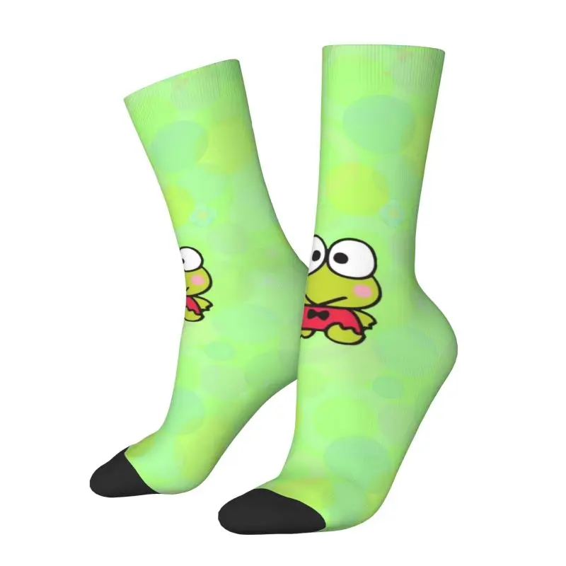 

Custom Cool Printing Cute Kerokero Keroppi Socks for Men Women Stretchy Summer Autumn Winter Crew Socks
