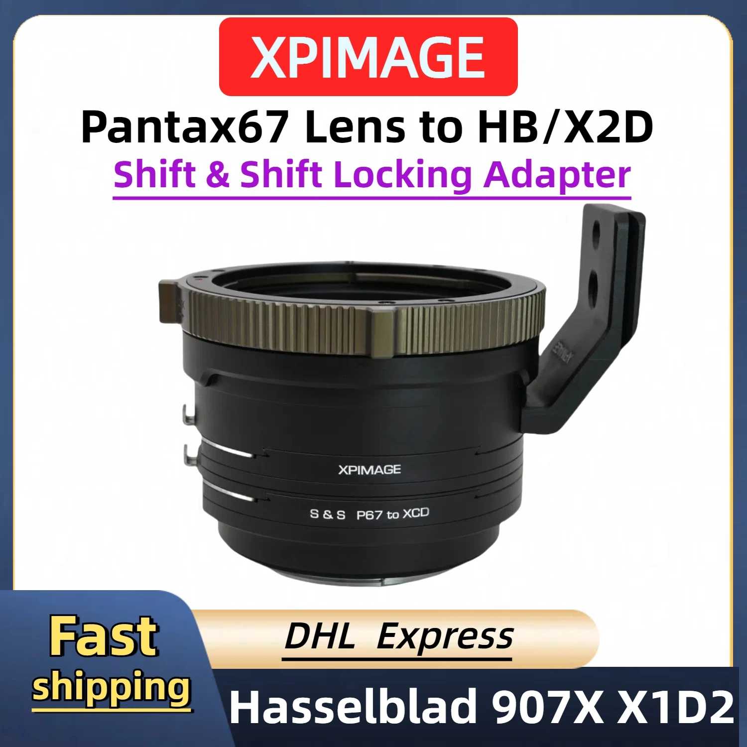 XPimage Shift and Shift adapter ring for Hasselblad X Camera to pantax67 lens to S&S P67-GFX  100S 50S2 50S 50R 100S mark II