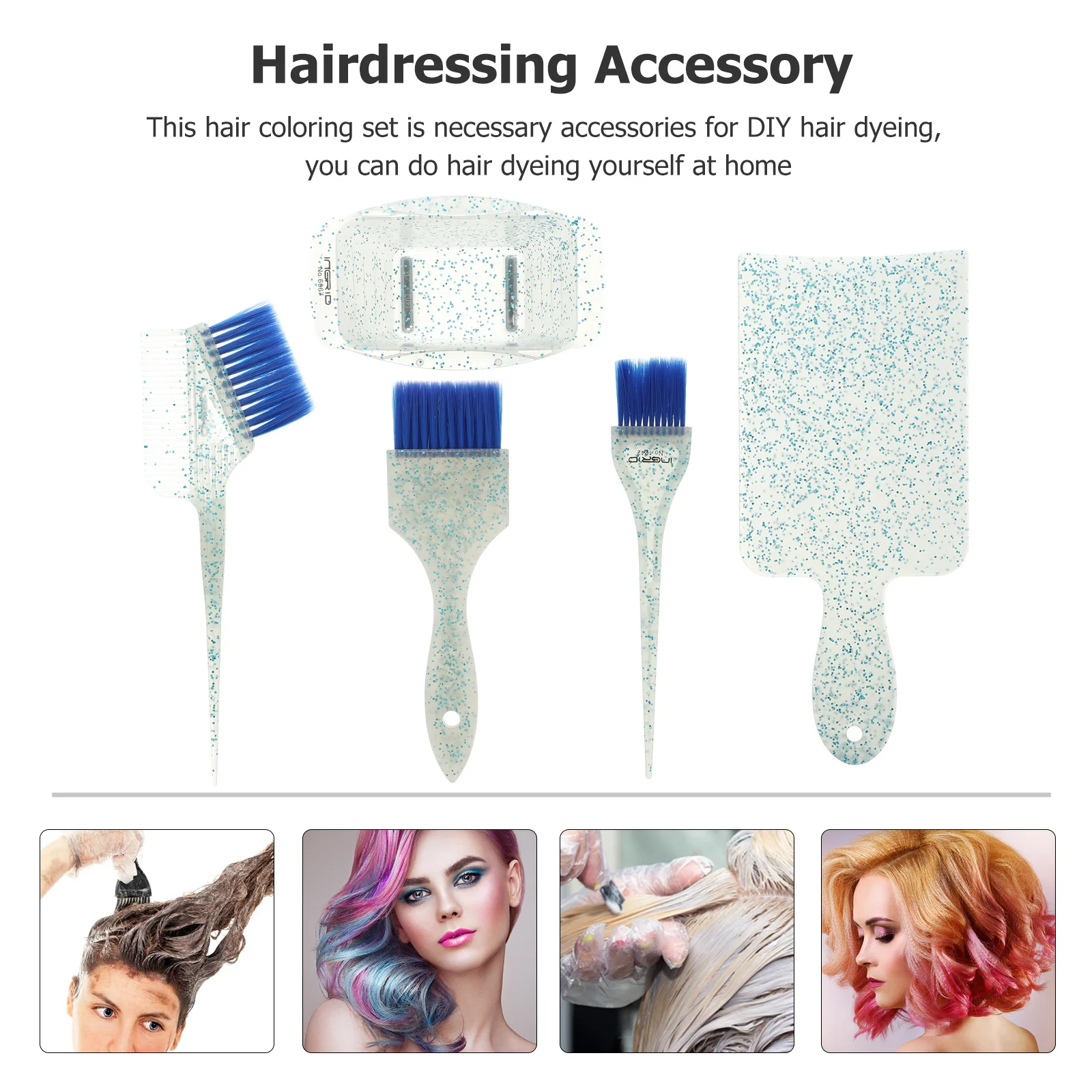 5pcs Hair Kit Coloring Bowl Plate Mixing Set For Salon Hair Coloring Brush Home Use Hairdressing Tool Dyeing Brush Accessory - Image 3