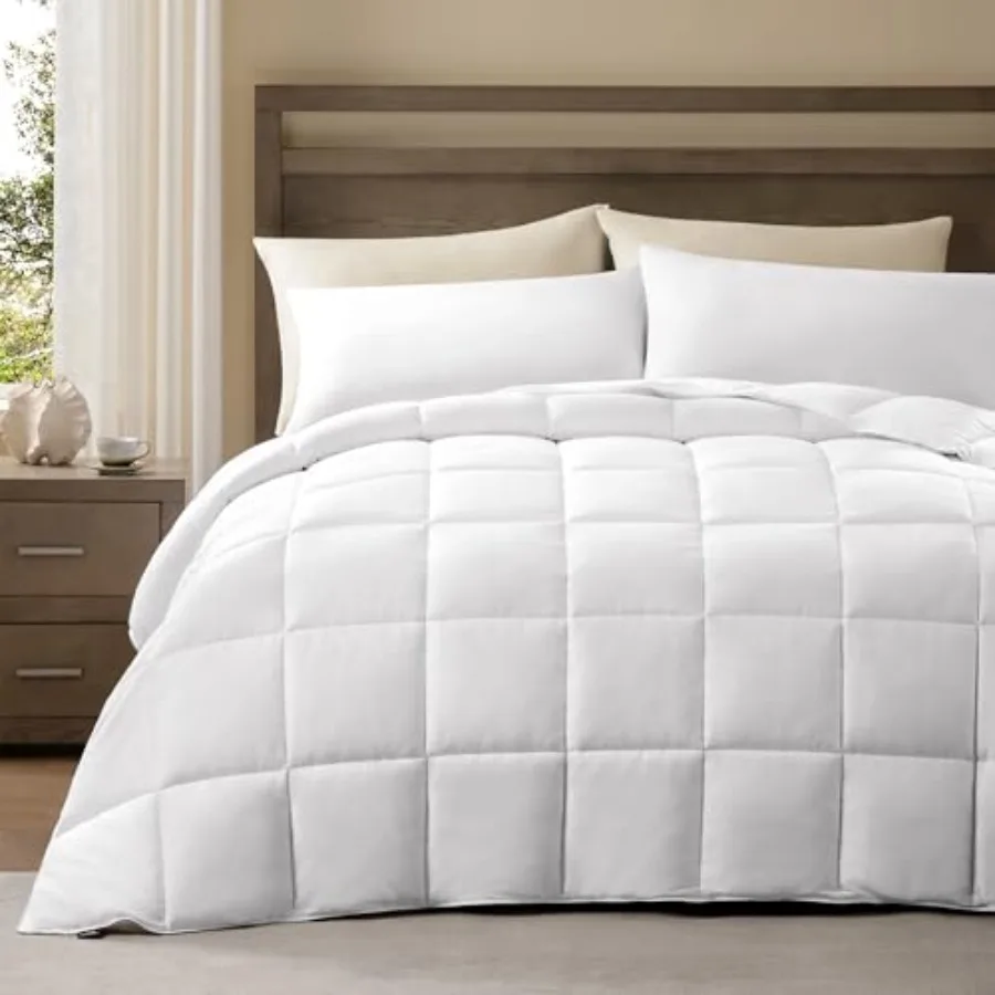 Lightweight Duvet Insert Size - 100% Cotton Shell 250GSM Filling Summer Down Alternative Comforter Ultra-SoftandBreathable Thin
