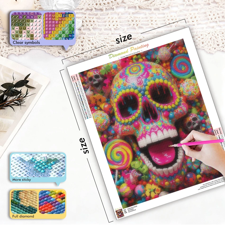 CHENISTORY Diamond Painting Accessories Diamond Mosaic Paintings Diamond Art Kits For Adults Abstract bones Gift Home Decoration