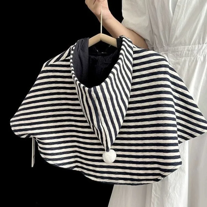 Baby Cloak Autumn Winter Fashionable Casual Infant Stripe Thickened Outward Shawl Coat Baby Clothes Comfortable