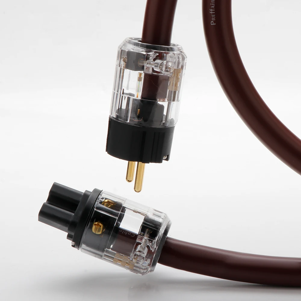 HIFI AC Power Cable OCC Silver plated Extension Cord Cable Hi-end Gold US/EU Standard Power Plug Cable Aux Cable  Amplifier