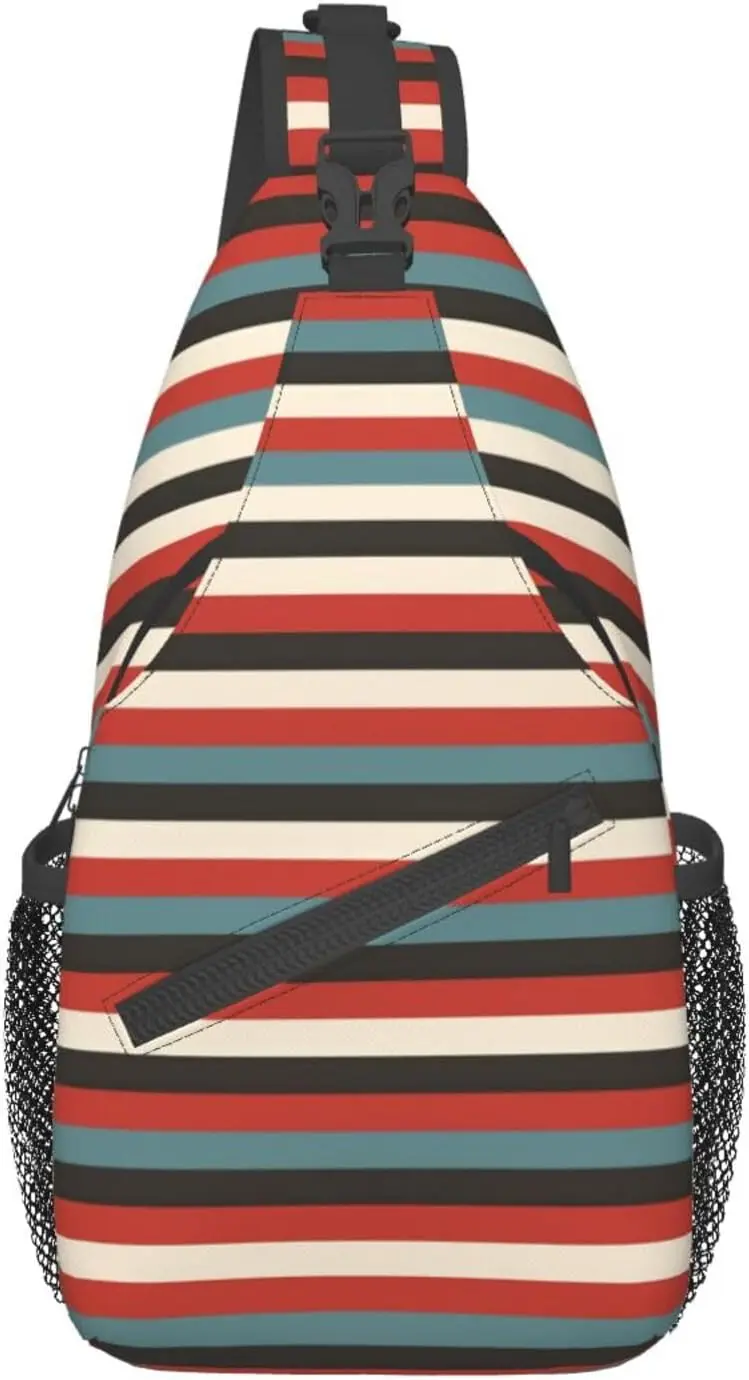 Fashion Striped Cross Chest Bag Diagonally Travel Backpack, Light Travel, Hiking Single Shoulder Bag