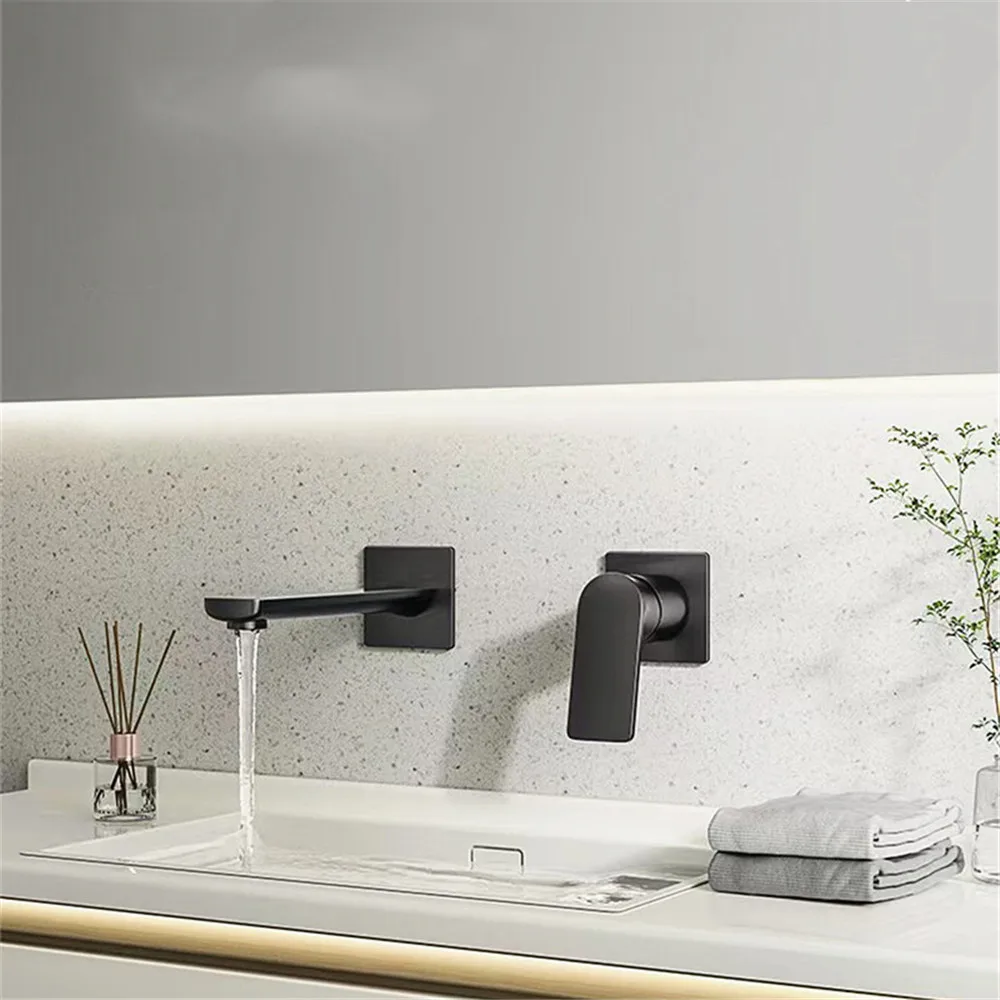 

Concealed faucet in-wall hot melt wash basin hot and cold copper embedded hidden embedded faucet,L24312