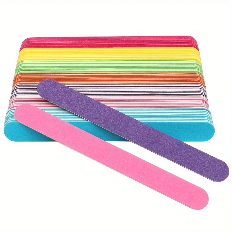 Double-Sided Nail Files, Comfortable Grip, Professional Manicure Sandpaper, Odorless Wooden Nail Polishers, Nail Files