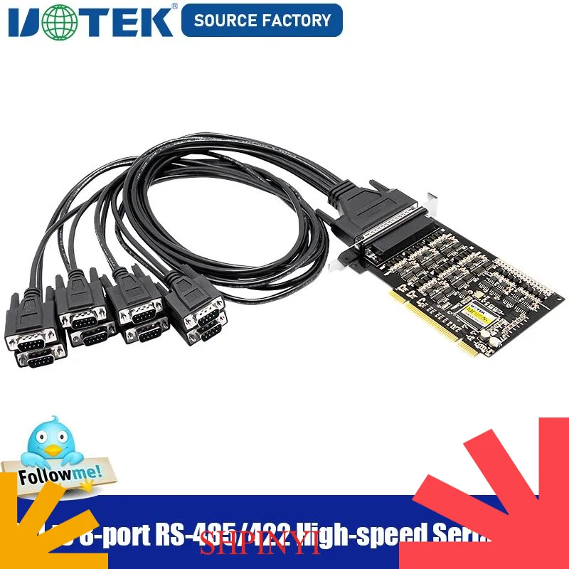 Durable Industrial Grade PCI to RS-485 RS-422 Serial Card RS485 RS422 8 Ports High Speed DR62 Expansion Converter UT-728A