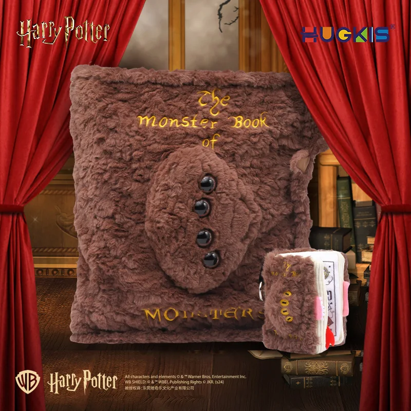 HUGKIS Oficial Harry Potter Adorable Libro de Monstruos de Felpa, Llavero de 4 Pulgadas y Almohada de 14 Pulgadas, Película Coleccionable de Peluche
