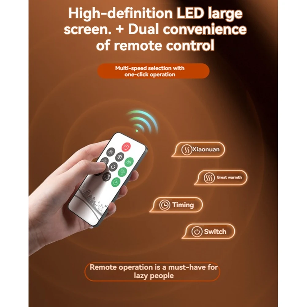 

TAIGH-Intelligent 1500W Desktop Space Heater 4 Heat Settings PTC Fast Heating Technology For Home Office Bedroom