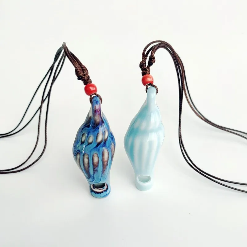 Bohemian Vintage Handmade Multicolored Leaf Whistle Necklace Ceramic Beads Adjustable Pendant Bulk Goods Wholesale 2X266