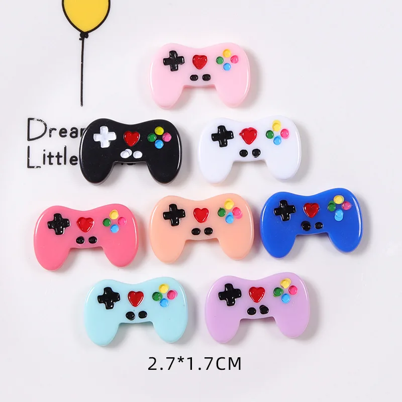 8 Stück Harz Flatback Miniatur Game Controller Cabochon Kawaii Flache Cabochons DIY Handwerk Dekoration Zubehör – Detail 1