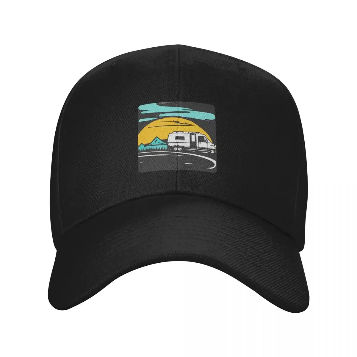 

The Celestial Camper: A Futuristic Abstract Design Baseball Cap beach hat golf hat genuine Men's Women's