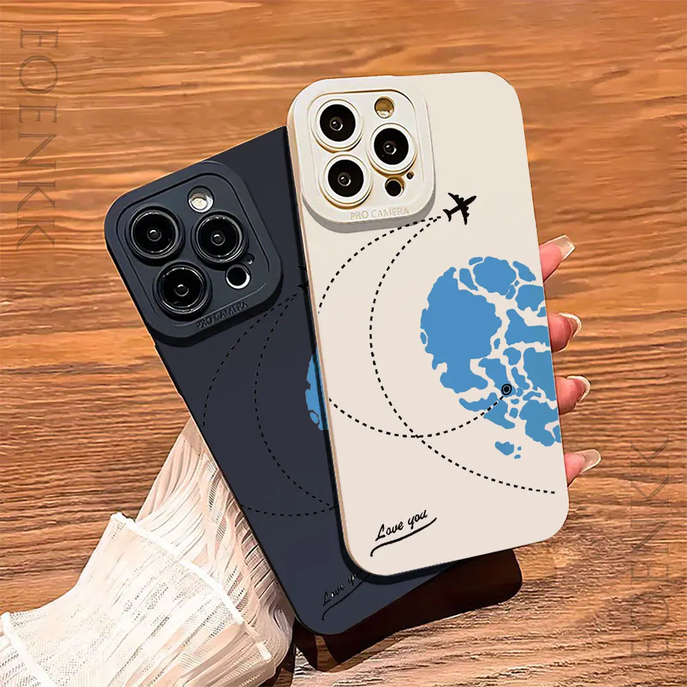 Premium Flugzeug Muster Liebe Telefon Fall Für Xiaomi Redmi Hinweis 7 8 9 10 11 Pro 9S Redmi 9A 9C 9T 8 10 K20 K30 K40 Pro Soft Cover