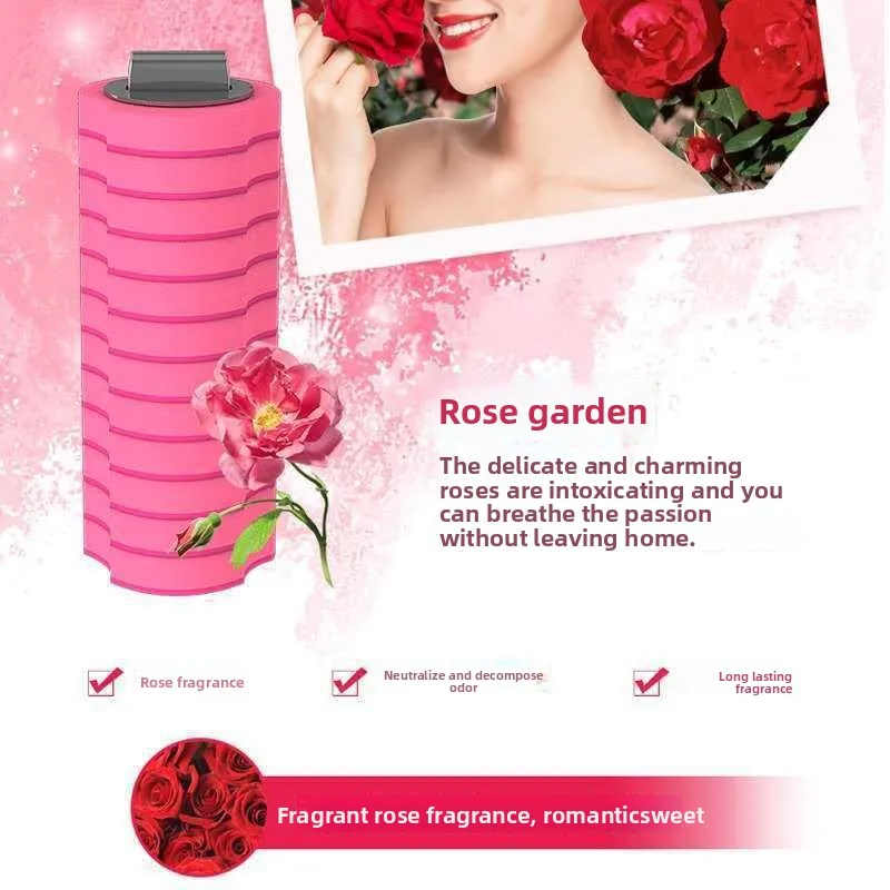 Disposable Toilet Brush Heads Pack Of 4: Red(Rose Scent),Yellow (Lemon Scent), Blue (Ocean Scent), Purple (Lavender Scent)