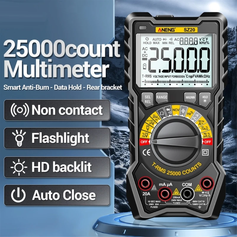 Digital Multimeter Detector NCV Tester Temperature Detector Backlit Data Hold TOP ones