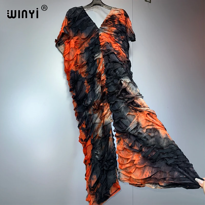 WINYI été Original ajouré ample cravate-teint combinaison mode couvrir