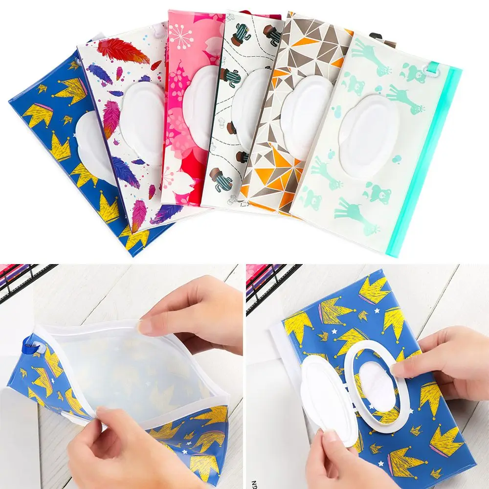 New Wipes Carrying Case Clutch and Clean Wet Wipes Bag for Stroller Cosmetic Pouch with Easy-Carry Snap-Strap