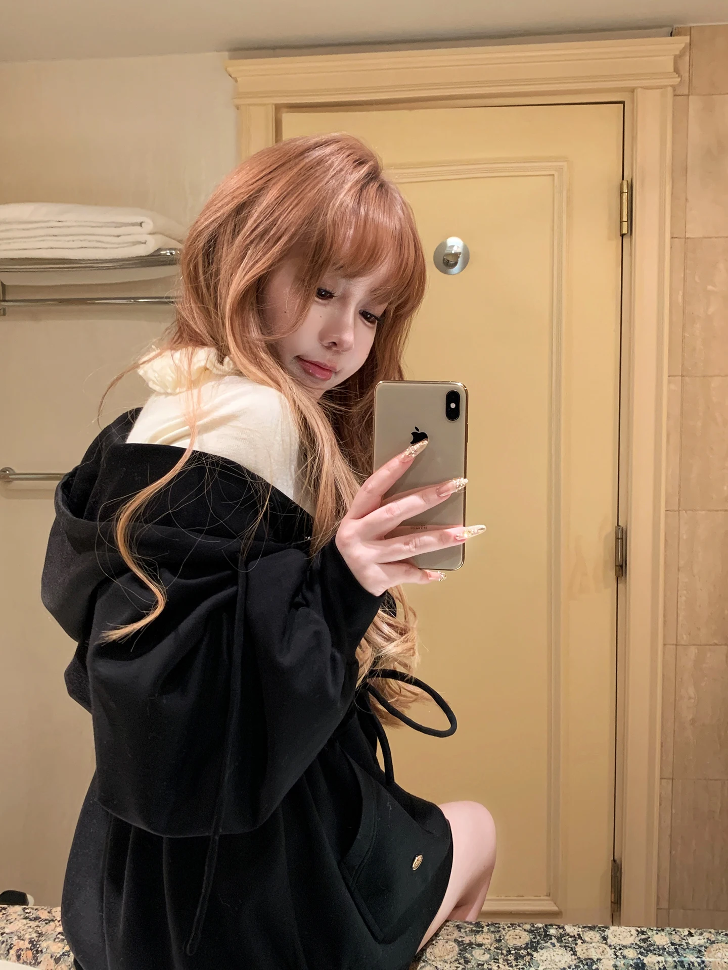 

Comfortable Thiened Waist-Cinching Jaet Striped Pants Set Women's Loose Fit Long Sve Hooded Cardigan Sle Commute Wear