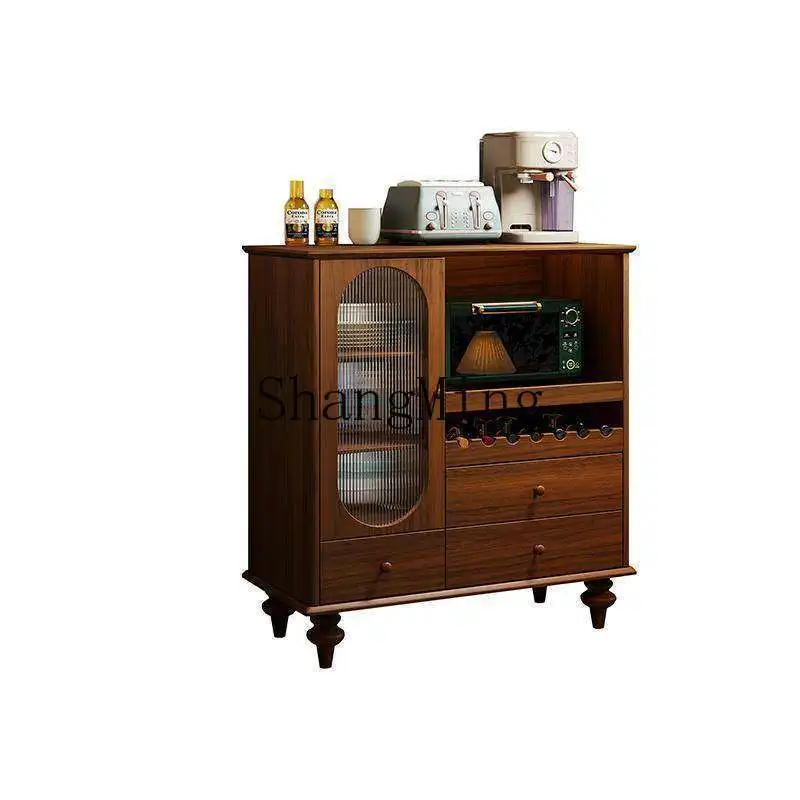 

HJ medieval style dining side cabinet retro design living room against the wall storage solid wood porch storage decoration