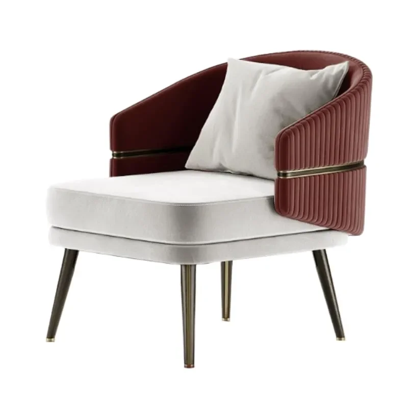 Nordic Solid Wood Single Sofa Chair Light Luxury Reception Lounge Seat for Living Room Small Apartment Modern Leisure