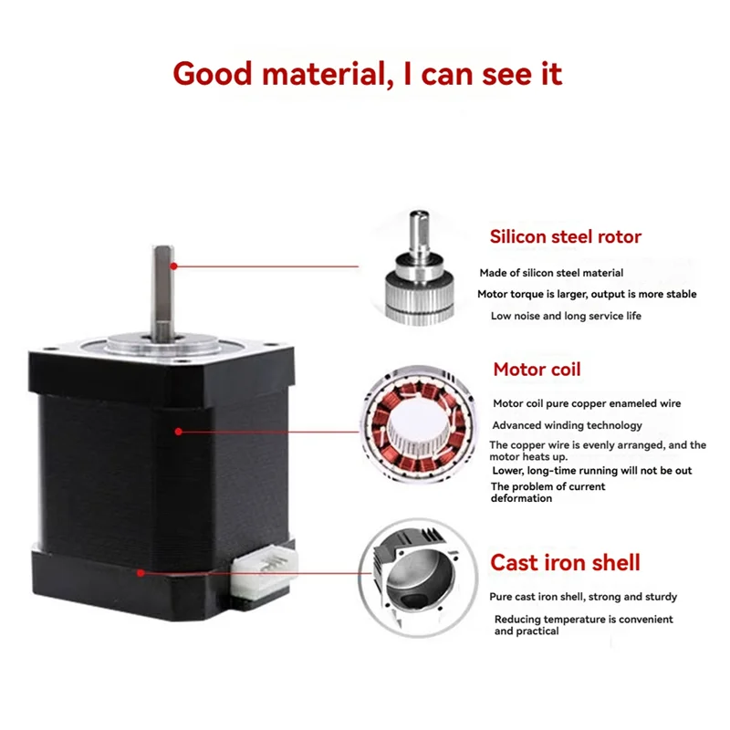 ارتفاع درجة الحرارة LDO 48 مللي متر YK42CM06 موتور نيما 17 محرك متدرج LDO-42STH48-2804AH-R المحرك للطابعة ثلاثية الأبعاد 1.8 درجة 2 المرحلة