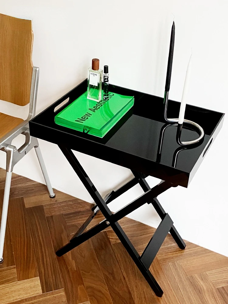 Fashionable Blogger Folding Table Bauhaus Style Acrylic Side Table Bedside Sofa Storage Table