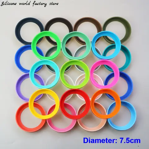 28 Colors 7.5CM Silicone Cup Bottom Cover 75MM Cup Bottom Ring Coaster Sleeve Sheath Wear-resistant Anti-fall Bottom Cover